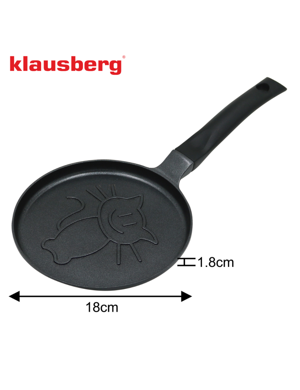 KLAUSBERG PATELNIA DO NALEŚNIKÓW ALUMINIOWA WZÓR KOTEK NIEPRZYWIERAJĄCA POWŁOKA 18cm