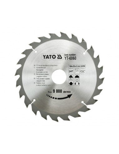 YATO PIŁA TARCZOWA WIDIOWA 184x30mm  24-ZĘBY  6060