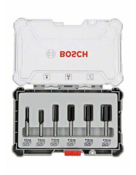 BOSCH ZESTAW FREZÓW PROSTYCH 6szt. UCHWYT 8mm