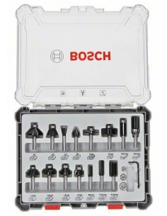 BOSCH ZESTAW FREZÓW 15szt. UCHWYT 6mm