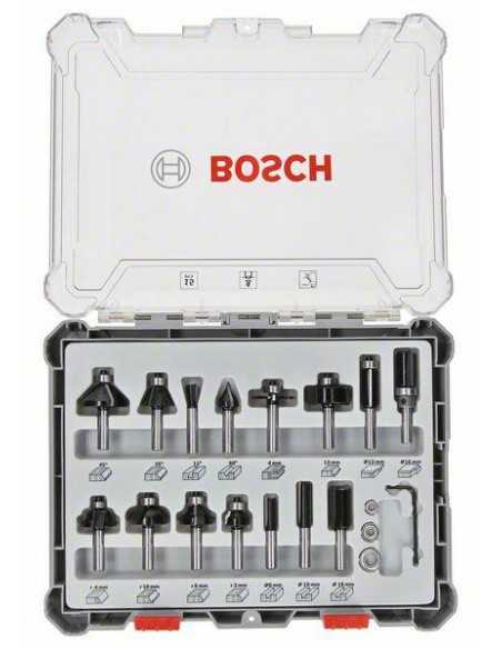 BOSCH ZESTAW FREZÓW 15szt. UCHWYT 6mm