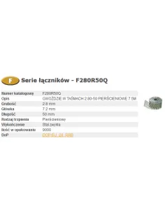 BOSTITCH GWOŹDZIE F 2,80 x 50mm RING 9000szt. F280R50Q