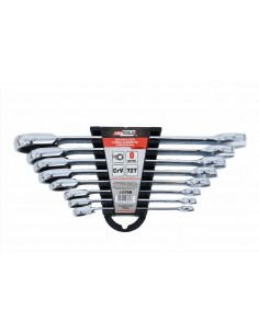 AWTOOLS KLUCZE PŁASKO-OCZKOWE Z GRZECHOTKĄ KOMPLET 8 szt. 8-22mm