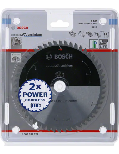 BOSCH PIŁA STANDARD.ALU 160x20x52z ACCU