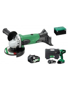 HIKOKI ZESTAW 18V WKRĘTARKA DS18DJL 2x1,5Ah +SZLIFIERKA G18DSL 115mm 1x5,0Ah + WALIZKA HSC3