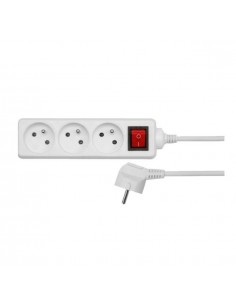 AWTOOLS PRZEDŁUŻACZ DOMOWY BIAŁY 4 GNIAZDA 5,0m Z UZIEMIENIEM, WYŁĄCZNIK