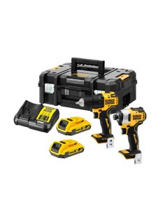 DEWALT ZESTAW COMBO 18V WKRĘTARKA DCD708 + ZAKRĘTARKA DCD809 2x2,0Ah TSTAK DCK2061D2T