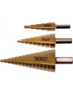 STHOR ZESTAW WIERTEŁ STOPNIOWYCH 3szt.