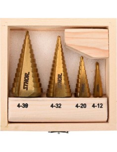 STHOR ZESTAW WIERTEŁ STOPNIOWYCH 4szt.