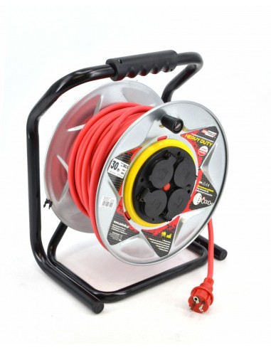 AWTOOLS PRZEDŁUŻACZ BĘBEN METALOWY CZERWONY HEAVY DUTY 25m 3x1,5 mm 16A / 3680W / IP44