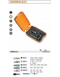 BETA ZESTAW KOŃCÓWEK WKRĘTAKOWYCH 860 Z UCHWYTEM SZYBKOMOCUJĄCYM 882MSR/50, 31