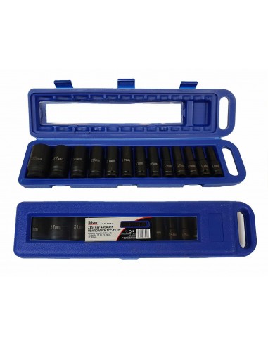 ZESTAW NASADEK UDAROWYCH DŁUGICH 1/2" 13szt./SILVER