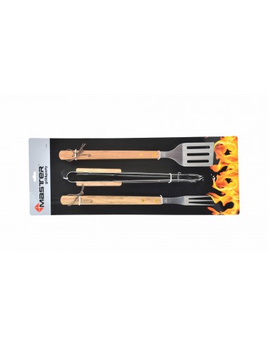 MASTER GRILL ZESTAW AKCESORIÓW DO GRILLA  3 szt. /DREWNIANE UCHWYTY