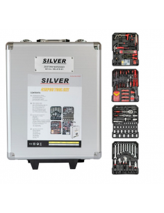 SILVER ZESTAW KLUCZY  419el. W WALIZCE NA KÓŁKACH