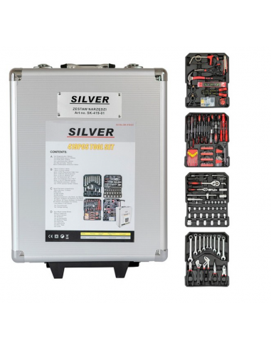 SILVER ZESTAW KLUCZY  419el. W WALIZCE NA KÓŁKACH