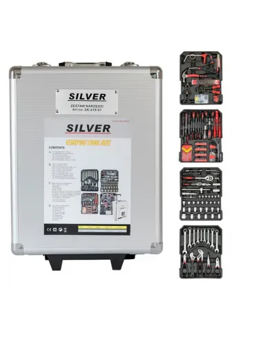 SILVER ZESTAW KLUCZY  419el. W WALIZCE NA KÓŁKACH