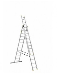 AWTOOLS DRABINA ALUMINIOWA 3x13 STOPNI 150KG ADAPATACJA NA SCHODY