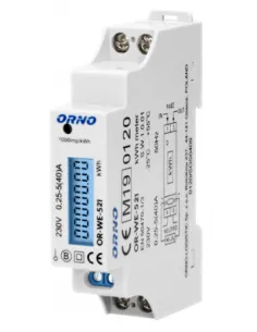 ORNO 1-fazowy licznik energii elektrycznej, 40A, MID, wyjście impulsowe, podświetlenie, 1 moduł