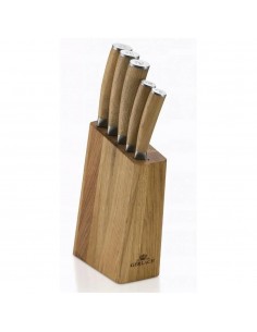 GERLACH.ZESTAW NOŻY W BLOKU  5szt. NATUR