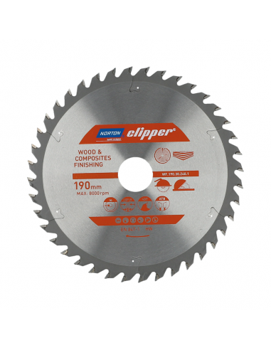 NORTON PIŁA TARCZOWA 190mm x 30mm x 40z DREWNO I KOMPOZYTY ATB (2,8 / 1,8)