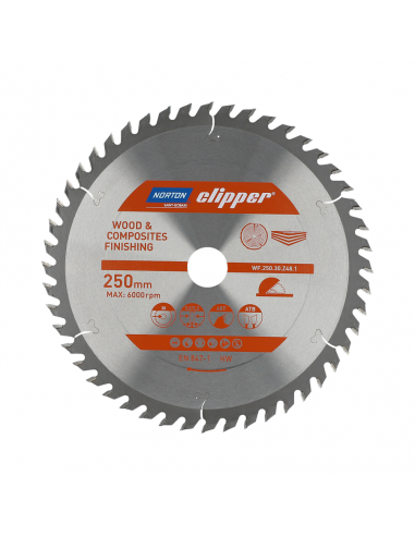 NORTON PIŁA TARCZOWA 250mm x 30mm x 48z DREWNO I KOMPOZYTY ATB (3,2 / 2,2)