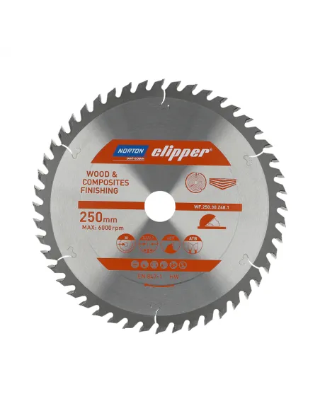 NORTON PIŁA TARCZOWA 250mm x 30mm x 48z DREWNO I KOMPOZYTY ATB (3,2 / 2,2)