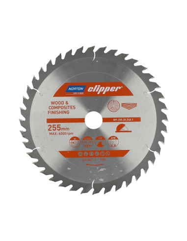 NORTON PIŁA TARCZOWA 255mm x 30mm x 40z DREWNO I KOMPOZYTY ATB (3,2 / 2,2)