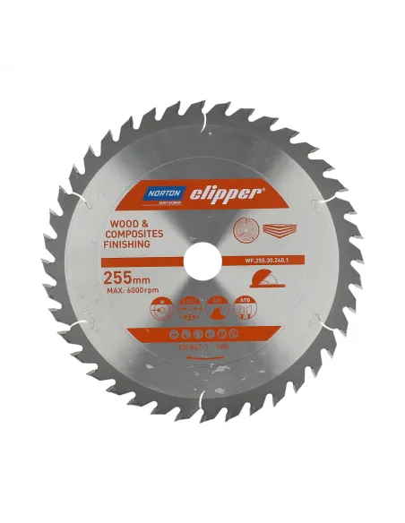 NORTON PIŁA TARCZOWA 255mm x 30mm x 40z DREWNO I KOMPOZYTY ATB (3,2 / 2,2)
