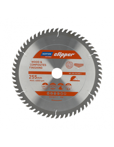 NORTON PIŁA TARCZOWA 255mm x 30mm x 60z DREWNO I KOMPOZYTY ATB (3,2 / 2,2)