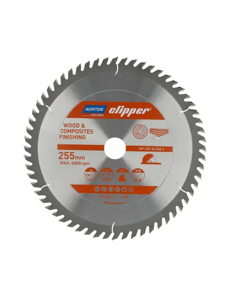 NORTON PIŁA TARCZOWA 255mm x 30mm x 60z DREWNO I KOMPOZYTY ATB (3,2 / 2,2)