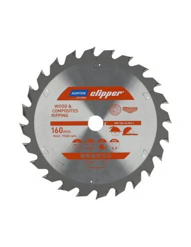NORTON PIŁA TARCZOWA 160mm x 16mm x 24z DREWNO I KOMPOZYTY ATB (2,6 / 1,6)