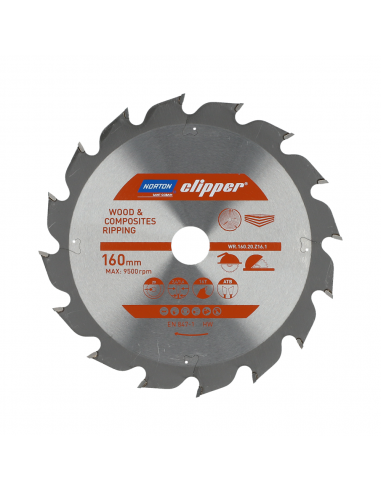 NORTON PIŁA TARCZOWA 160mm x 20mm x 16z DREWNO I KOMPOZYTY ATB (2,6 / 1,6)