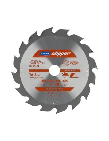 NORTON PIŁA TARCZOWA 160mm x 20mm x 16z DREWNO I KOMPOZYTY ATB (2,6 / 1,6)