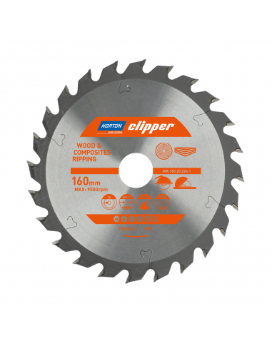 NORTON PIŁA TARCZOWA 160mm x 20mm x 24z DREWNO I KOMPOZYTY ATB (1,8 / 1,2)