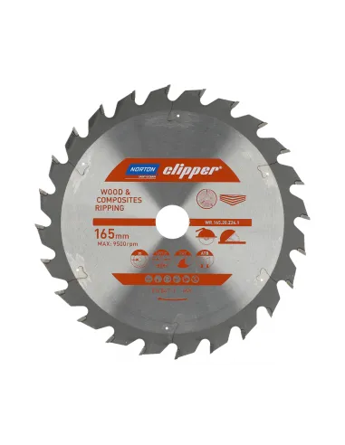 NORTON PIŁA TARCZOWA 165mm x 20mm x 24z DREWNO I KOMPOZYTY ATB (1,8 / 1,2)
