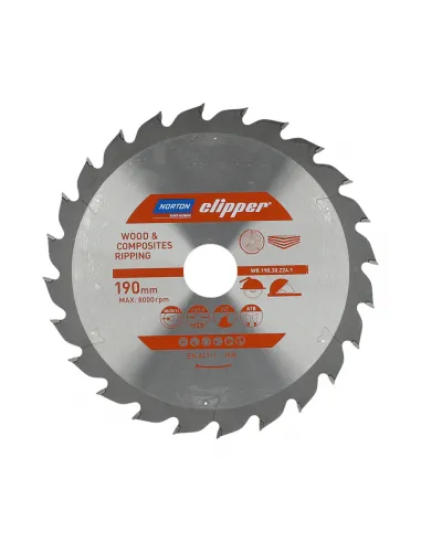 NORTON PIŁA TARCZOWA 190mm x 30mm x 24z DREWNO I KOMPOZYTY ATB (2,8 / 1,8)