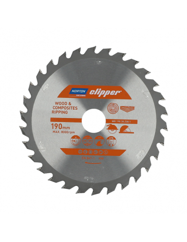 NORTON PIŁA TARCZOWA 190mm x 30mm x 30z DREWNO I KOMPOZYTY ATB (2,8 / 1,8)