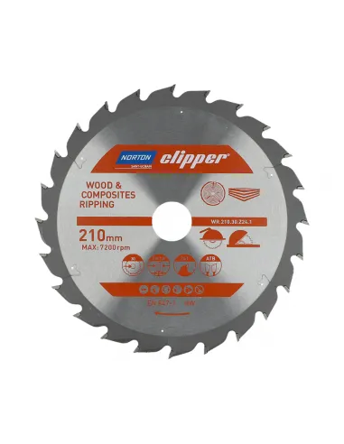 NORTON PIŁA TARCZOWA 210mm x 30mm x 24z DREWNO I KOMPOZYTY ATB (2,8 / 1,8)