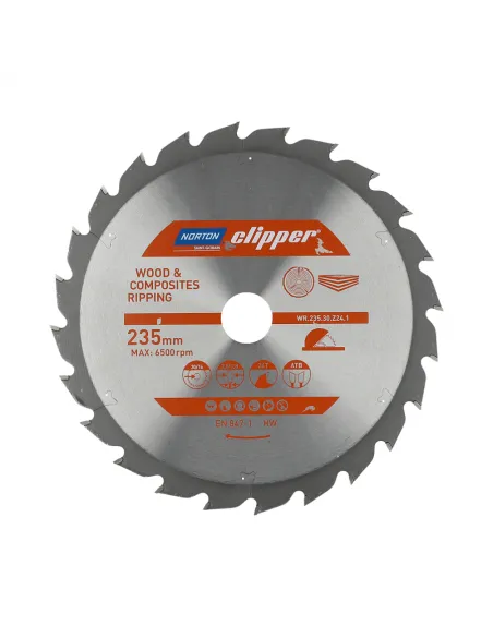 NORTON PIŁA TARCZOWA 235mm x 30mm x 24z DREWNO I KOMPOZYTY ATB (2,8 / 1,8)