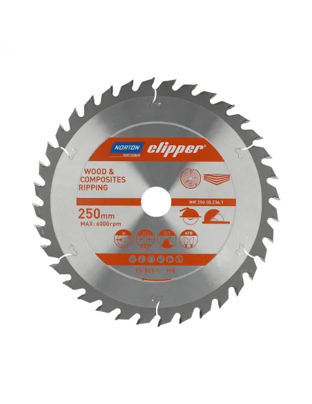 NORTON PIŁA TARCZOWA 250mm x 30mm x 36z DREWNO I KOMPOZYTY ATB (3,2 / 2,2)
