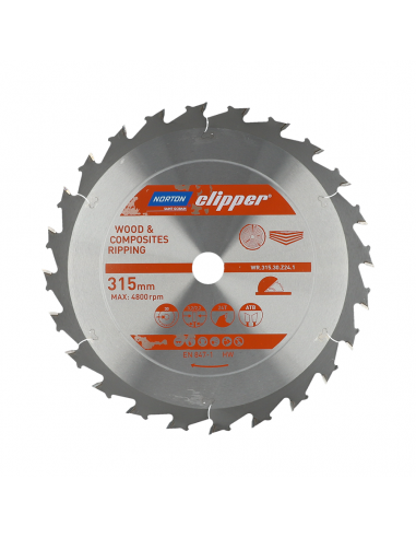 NORTON PIŁA TARCZOWA 315mm x 30mm x 24z DREWNO I KOMPOZYTY ATB (3,2 / 2,2)