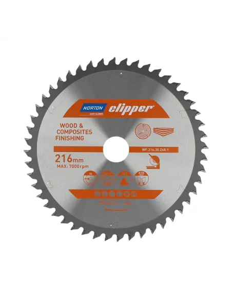NORTON PIŁA TARCZOWA 216mm x 30mm x 48z DREWNO I KOMPOZYTY ATB Neg (2,6 / 1,6)