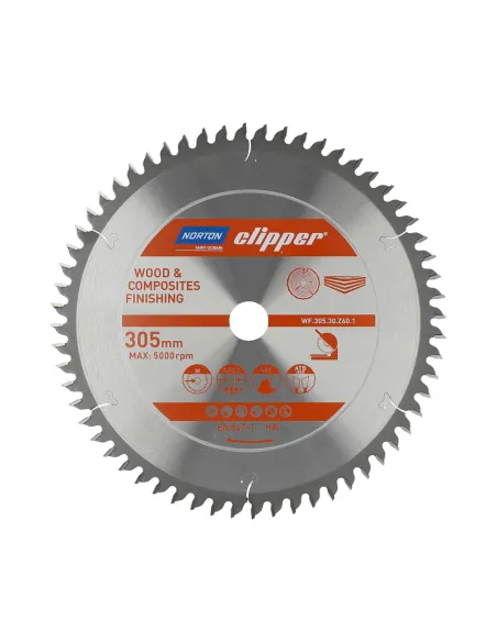 NORTON PIŁA TARCZOWA 305mm x 30mm x 60z DREWNO I KOMPOZYTY ATB Neg (3,2 / 2,2)