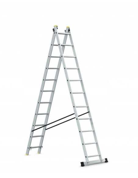 AWTOOLS DRABINA ALUMINIOWA 2x11 150KG WIELOFUNKCYJNA 2-CZĘŚCIOWA