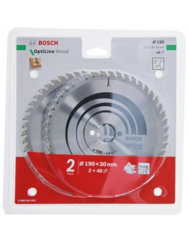 BOSCH PIŁA TARCZOWA DWUPAK OPTILINE WOOD 190x2,6/1,6x30x48z