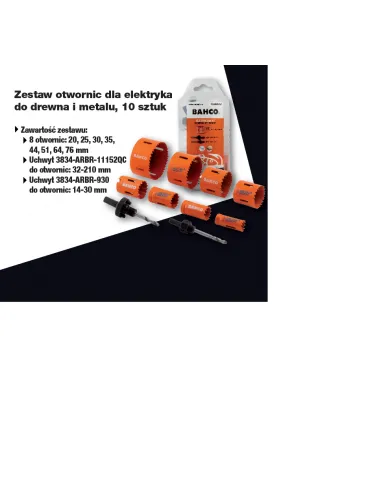 BAHCO OTWORNICA 3834 KPL.10szt