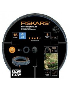 FISKARS ZESTAW WĄŻ 1/2" 15m - Q4 + UCHWYT NAŚCIENNY