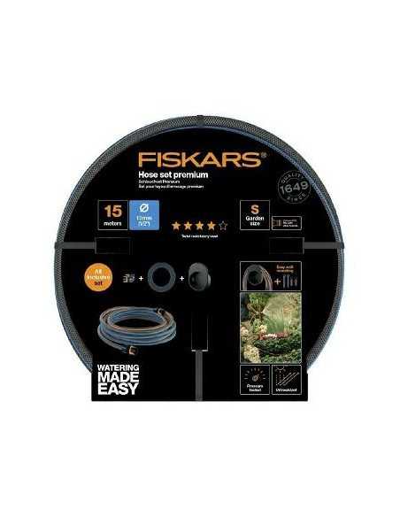 FISKARS ZESTAW WĄŻ 1/2" 15m - Q4 + UCHWYT NAŚCIENNY