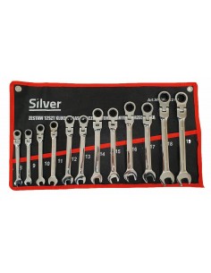 KLUCZ PŁASKO-OCZKOWE Z GRZECHOTKĄ PRZEGUBOWE KPL.12szt. /SILVER