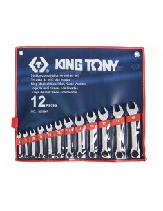 KING TONY ZESTAW KLUCZY PŁASKO-OCZKOWYCH KRÓTKICH 8-19mm /12szt.